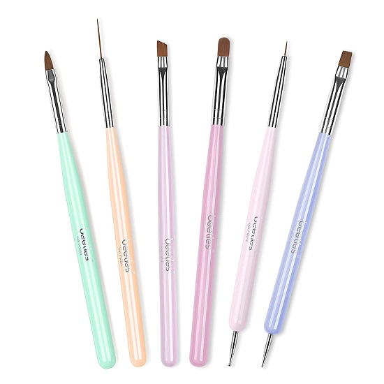 Beetles Nail Art Brushes Set Gel Polish Nail Art Design Pen Painting Tools with Nail Extension Gel Brush, Builder Gel Brush, Nail Art Liner Brush and Nail Dotting Pen for Salon at Home DIY Manicure