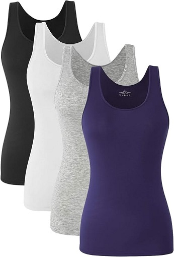 Orrpally Women's Basic Tank Tops in [Color] - 4-pack for everyday wear
