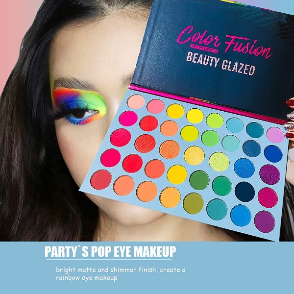 Color Fusion Eyeshadow Palette Highly Pigmented 39 Shades Matte and Shimmers Makeup Palette, Blendable Waterproof Eye Shadow, No Flaking, Stay Long, Cruelty- Free Makeup Pallet, Full Face Eye Make Up for Beginners Any Skin Tones