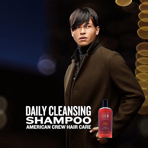 Shampoo for Men by American Crew, Daily Cleanser, Naturally Derived, Vegan Formula, Citrus Mint Fragrance, 33.8 Fl Oz
