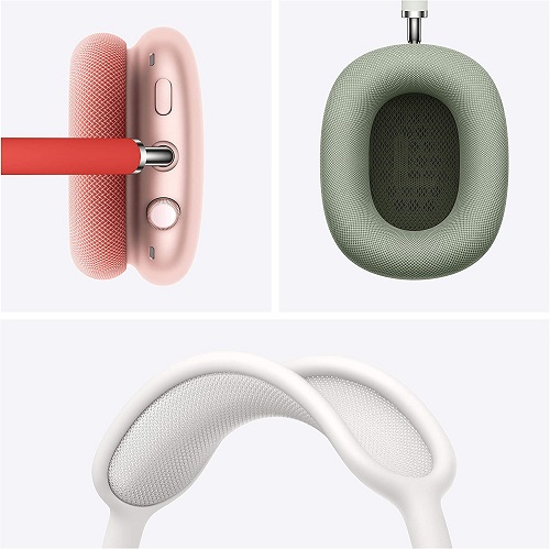 AirPods Max blue color headphones, full product shot showing the headband and ear cups against a white background