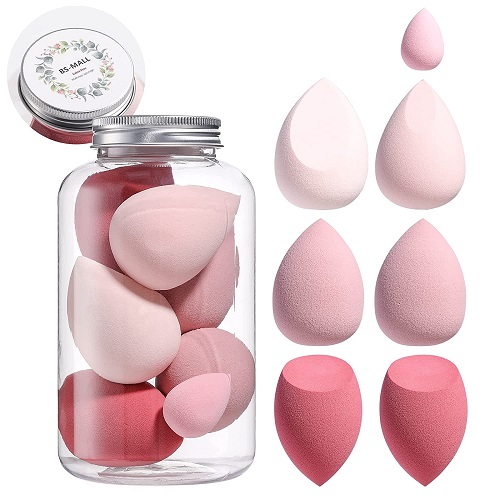 Makeup Sponge Set BS-MALL 7 Pcs blender sponge for Liquid, Cream, and Powder, Multi-colored Makeup Sponges Pink