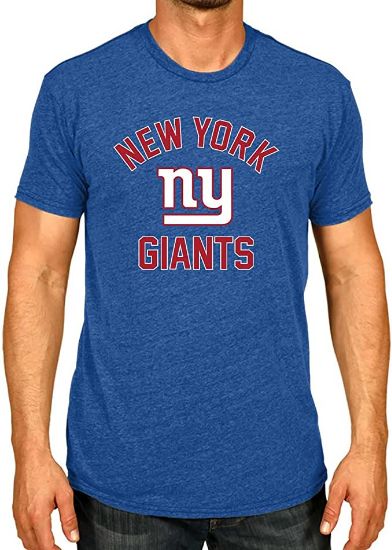 Team Fan Apparel NFL Gameday Adult Pro Football T-Shirt, Lightweight Tagless Semi-Fitted Football T-Shirt (New York Giants - Blue, Adult Medium)