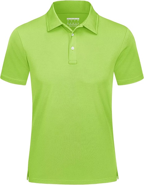 Outdoor Polo Shirts for Men Short Sleeve Golf Shirts Quick Dry Fishing Shirts Work Shirts for Men Casual Collared T-Shirts Golf Polo Shirts for Men Fluorescent Green