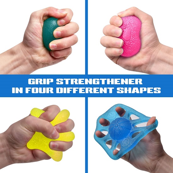 Hand Grip Strength Trainer,Finger Exerciser - Stress Relief Balls for Adults and Kids,Squeeze Balls - Finger Wrist Muscles Arthritis Training Grip Exerciser Strengthening