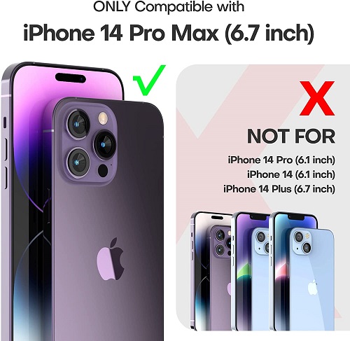 TAURI [5 in 1] 1X Clear Case [Not-Yellowing] with 2X Tempered Glass Screen Protector + 2X Camera Lens Protector, [Military-Grade Drop Protection] Slim Phone Case 6.7 Inch - for iPhone 14 Pro Max Case 