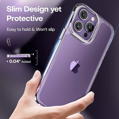 TAURI [5 in 1] 1X Clear Case [Not-Yellowing] with 2X Tempered Glass Screen Protector + 2X Camera Lens Protector, [Military-Grade Drop Protection] Slim Phone Case 6.7 Inch - for iPhone 14 Pro Max Case 
