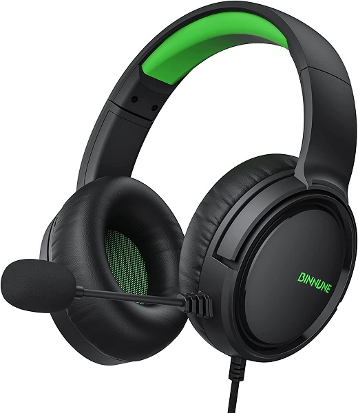BINNUNE Gaming Headset with Mic for Xbox Series X|S Xbox One PS4 PS5 PC Switch, Wired Stereo Gamer Headphones with Microphone Xbox 1 Playstation 4|5