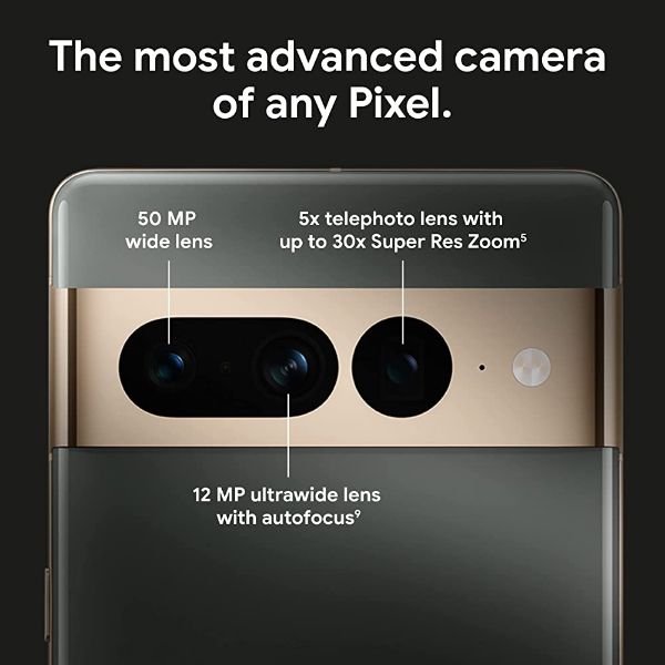Google Pixel 7 Pro - 5G Android Phone - Unlocked Smartphone with Telephoto/Wide Angle Lens, and 24-Hour Battery - 128GB - Obsidian