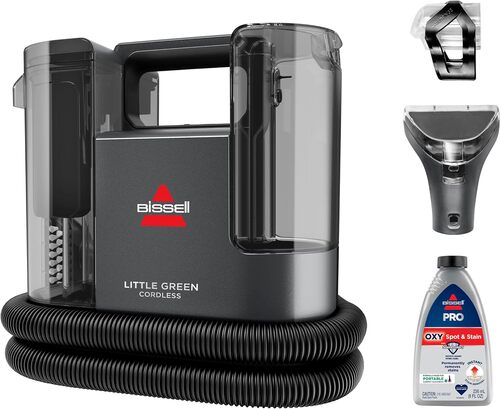 BISSELL Little Green Cordless Carpet Cleaner on carpet