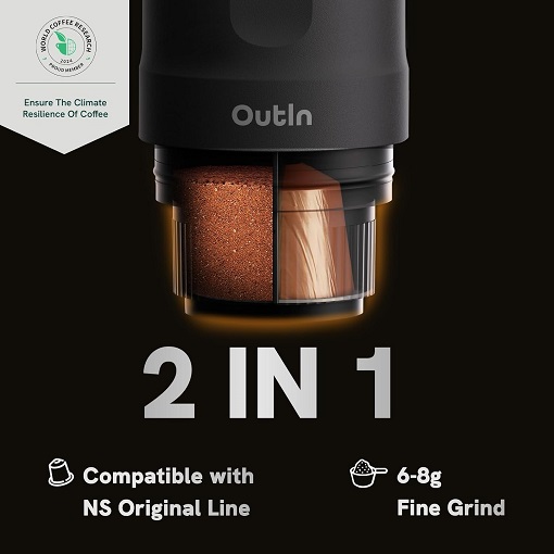 Outin Nano Portable Espresso Machine - Enjoy barista-style espresso on the go.