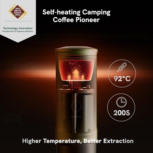 Nano Portable Electric Espresso Machine, Travel Coffee Maker for Camping, Car Coffee Maker Self-Heating with USB-C, With Ground Coffee & NS Capsule for RV, Hiking, Office By Outin