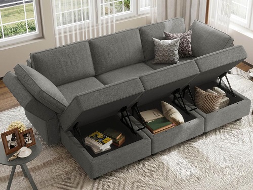 Belffin Modular Sectional Sofa in Grey - Modern Comfort & Style