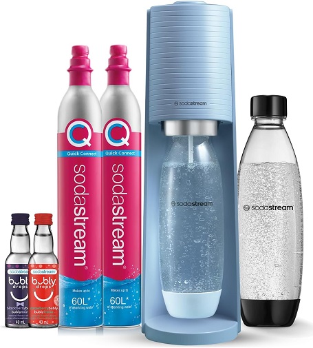 SodaStream Terra Sparkling Water Maker Bundle, Misty Blue