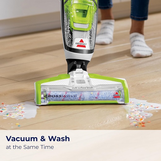 Wet-Dry Vacuum Technology in Bissell CrossWave - Removes dirt, grime, and stains.