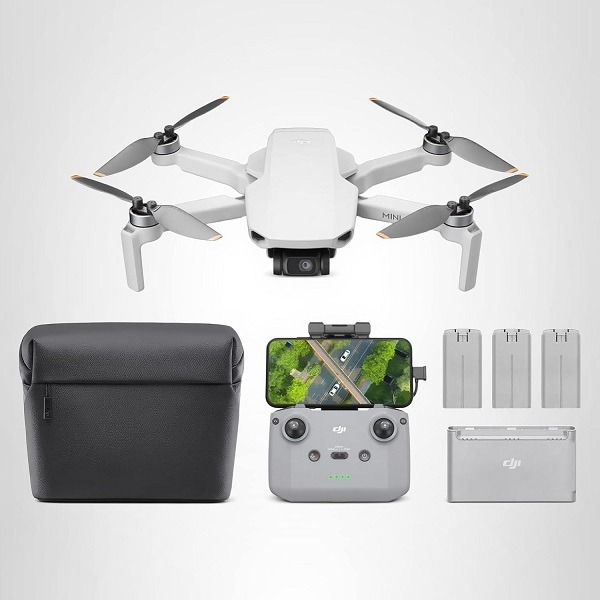 DJI Mini 4K Fly More Combo drone with 4K UHD camera and three batteries