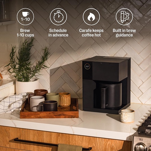 Aiden Precision Coffee Maker - 10-Cup Thermal Carafe, Built-In Brewing Guidance, Scheduling, Removable Water Tank, Matte Black By Fellow