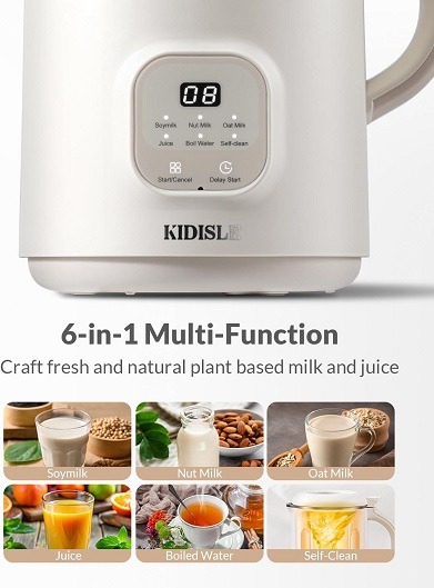 Automatic Nut Milk Maker with 6-in-1 multifunction design