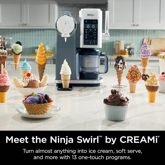 Ninja CREAMi Swirl Ice Cream Maker (NC701) - creating delicious frozen treats.