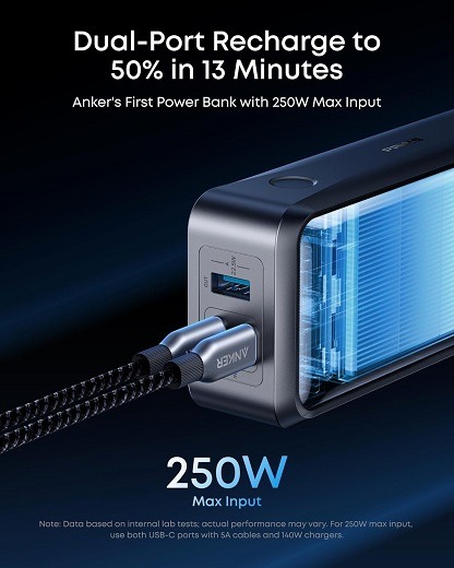 TSA-Approved Anker Power Bank, 26,250mAh, Travel-Friendly Charger