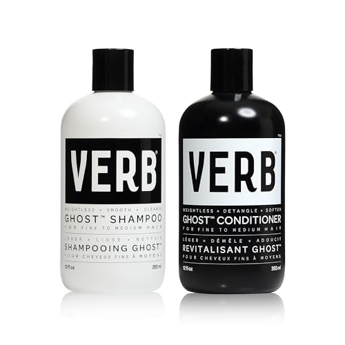 VERB Ghost Shampoo & Conditioner Duo Set, 12 fl oz, Infused with Moringa Oil -Cleanses + Moisturizes Fine and Weighed Down Hair - Vegan, No Parabens or Harmful Sulfates