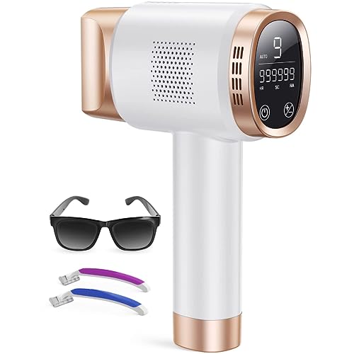 Aopvui At-Home IPL Hair Removal for Women and Men, Permanent Laser Hair Removal 999900 Flashes for Facial Legs Arms Whole Body Treatment