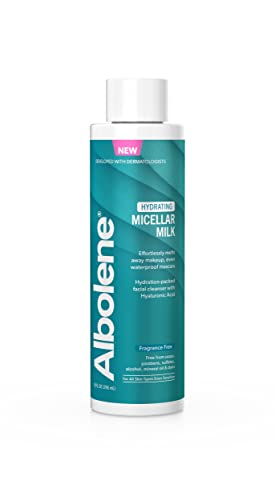 Albolene Micellar Milk Face Cleanser, Micellar Water Alternative, Makeup Remover and Cleansing Balm with Hyaluronic Acid, 10 fl oz