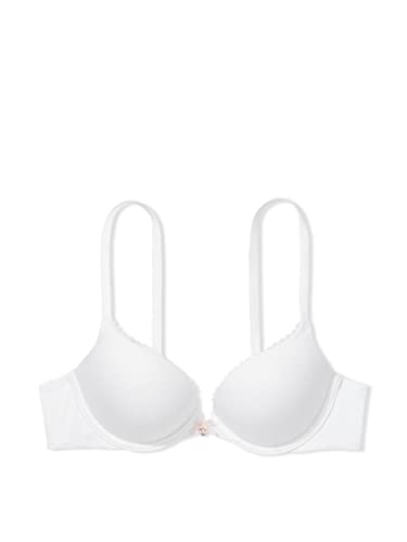 Victoria's Secret Everyday Comfort Push Up Bra, Moderate Coverage, Padded, Plunge Neckline, Bras for Women, Body by Victoria Collection, White (32DD)