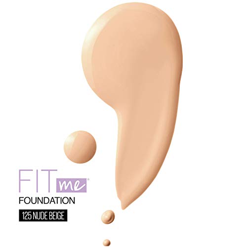 Maybelline Fit Me Dewy + Smooth Foundation Makeup, Nude Beige, 1 Count