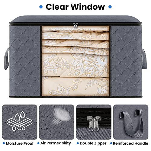 Fab Totes 6 Pack Storage Bins - Organize clothes, comforters, blankets in style.