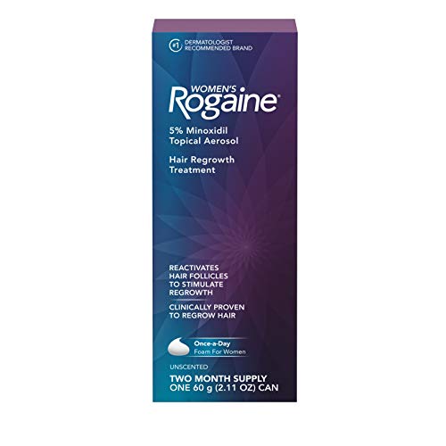 Women's Rogaine 5% Minoxidil Foam for Hair Thinning and Loss, Topical Treatment for Women's Hair Regrowth, 2-Month Supply