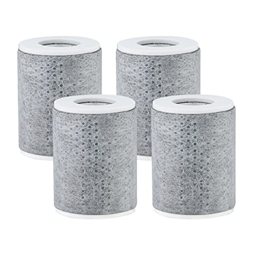 Carbon-Fiber Faucet Extender Aerator Water-Filter - 4pcs 1um Micro-Porous Chlorine Purifier, High Density Sediment Filtration, 1”(D)*1.47”(H) Replacement Element for CECEFIN Filtered Swivel Aerator