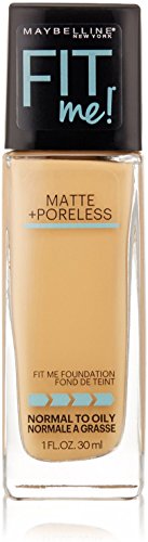 Maybelline New York Fit Me! Matte + Poreless Foundation, Natural Beige [220] 1 Fl oz (Pack of 3)