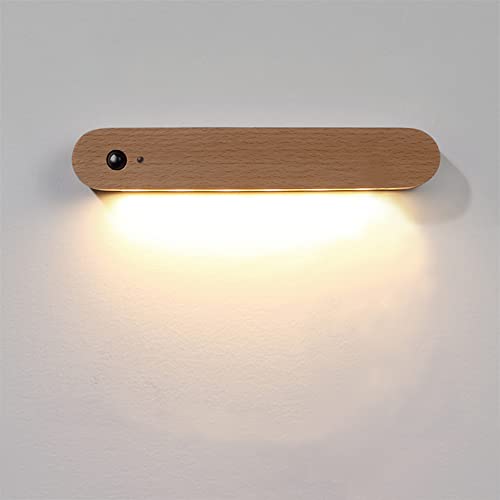 Battery Operated Wall Light-LED Kids Bedroom Motion Sensor Night Light,USB Rechargeable Magnetic Light with Warm White Light for Kids Room Bathroom Cabinet Closet Hallway Camper, Brown