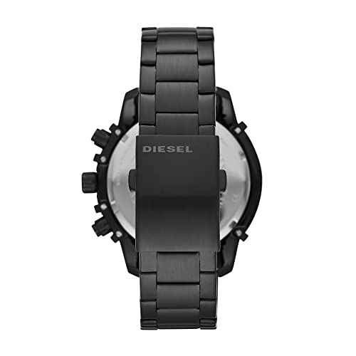 Diesel Men's 48mm Griffed Quartz Stainless Steel Chronograph Watch, Color: Black (Model: DZ4529)