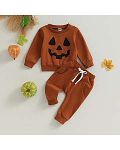 Baby boy Halloween pants outfits with long shirts, pumpkin sweatshirts, and pants. Infant boy fall Halloween clothes