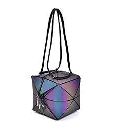 Geometric Purse for Women Magical Changeable Square Purse Large Holographic Luminous Purse Crossbody Halloween Bag Gifts for Kids Unique
