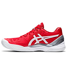 ASICS Women's Gel-Resolution 8 Clay Tennis Shoes, 6, Fiery RED/White