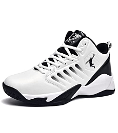 asdfgh Autumn Basketball Men's Shoes 2021 New Sports Shoes Men's Shoes Running Shoes (8.5,White)