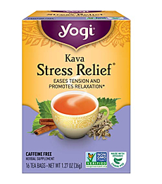 Yogi Tea - Kava Stress Relief (4 Pack) - Eases Tension and Promotes Relaxation - Caffeine Free - 64 Herbal Tea Bags