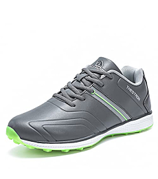 Waterproof Golf Shoes Men Professional Golf Sneakers Spikless Light Weight Walking Footwears Outdoor Male Walking Shoes (6.5,Gray)