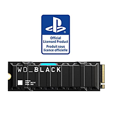 WD_BLACK 1TB SN850 NVMe SSD for PS5 Consoles Solid State Drive with Heatsink - Gen4 PCIe, M.2 2280, Up to 7,000 MB/s - WDBBKW0010BBK-WRSN