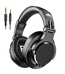bopmen Over Ear Headphones - Wired Studio Headphones with Shareport, Foldable Headsets with Stereo Bass Sound for Monitoring Recording Keyboard Guitar Amp DJ Cellphone, Black