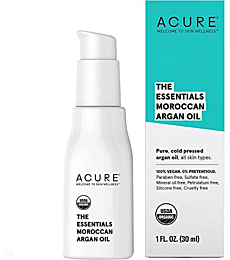 Acure The Essentials Moroccan Argan Oil | 100% Vegan | Versatile - For Any Skin & Hair Care Regimen | Pure, Cold Pressed & Rich in Vitamin E - Hydrates & Restores | 1 Fl Oz