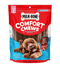 Milk-Bone Mini Comfort Chews, Dog Treats with Unique Chewy Texture and Real Beef, 6 Mini Chews (Pack of 5)