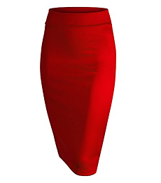 MBJ WB700 Womens Scuba Midi Skirt S RED