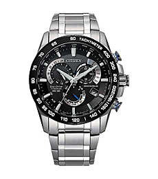 Citizen Men's Eco-Drive Sport Luxury PCAT Chronograph Watch Stainless Steel, Black Dial (Model: CB5908-57E)