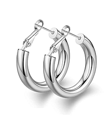 wowshow Chunky Thick Gold Tube Hoops Earrings for Women Girls