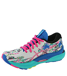 ASICS Women's Gel-Nimbus 24 Running Shoes, 11.5M, White/Pink Glo