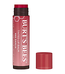 Burt's Bees Lip Balm Stocking Stuffers, Tinted Moisturizing Lip Care Christmas Gifts for Women, 100% Natural, with Shea Butter, Red Dahlia (2 Pack)